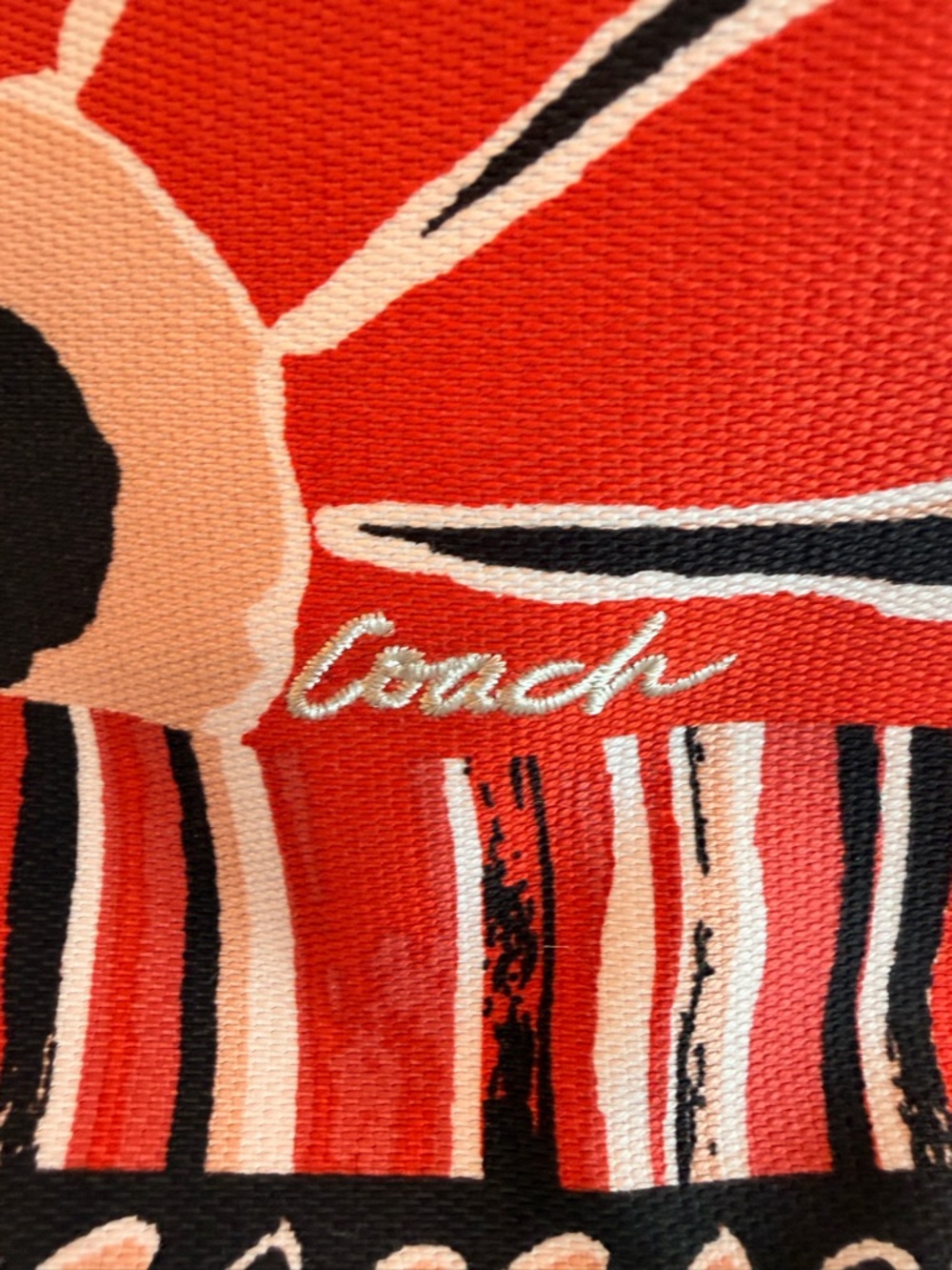 Coach No 25123 Poppy Orange Floral Scarf Tote Satchel - Picture 11 of 14